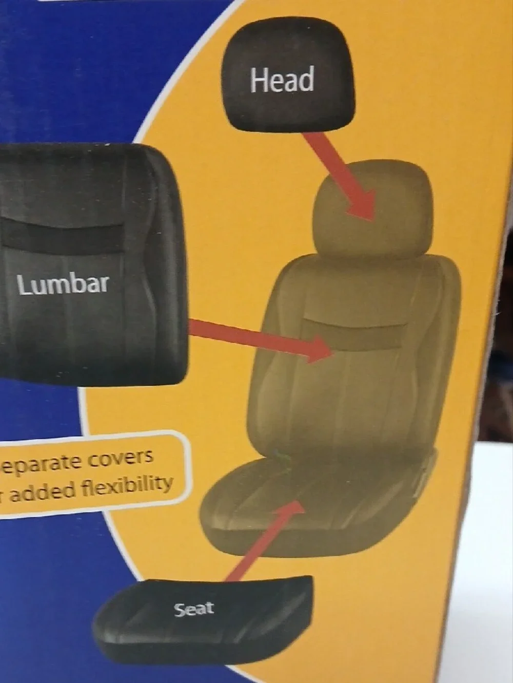 6-Piece Sport Leather Finish Auto Seat Cover Set - Black - Picture 8 of 10
